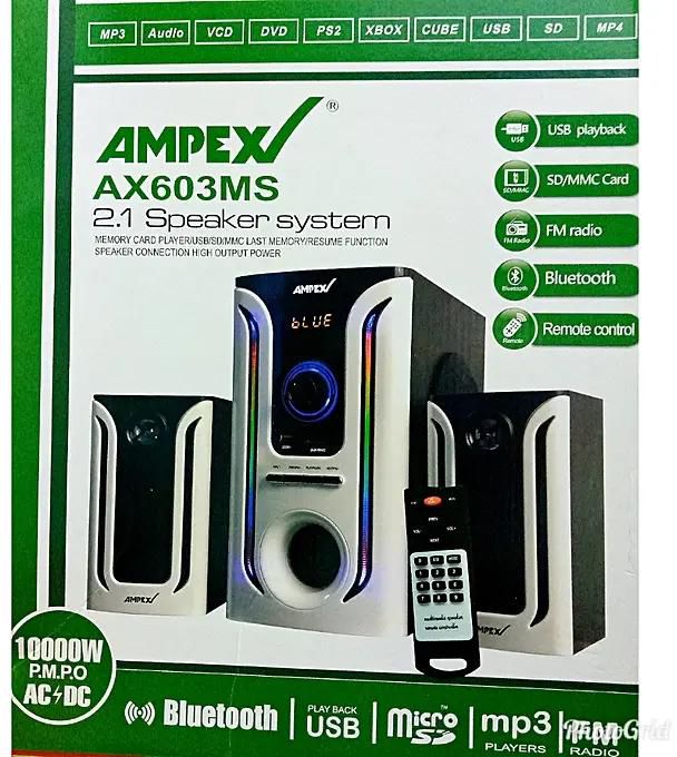 Ampex 2.1 Channel SubWoofer Speaker, System BT ,FM,