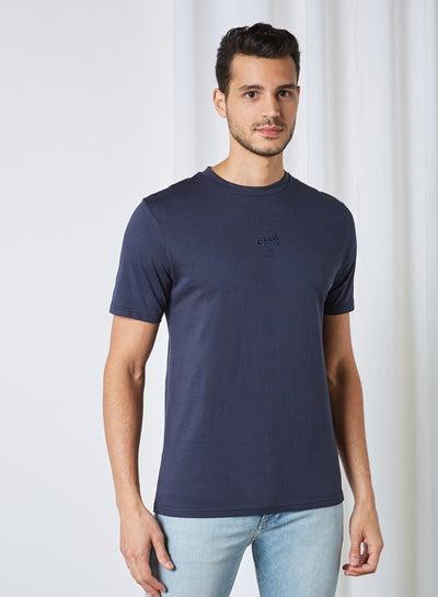 Arabic Word Embroidered T-Shirt Blue