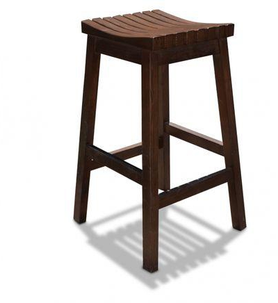 Kabbani Pine Wood Bar Chair - Brown