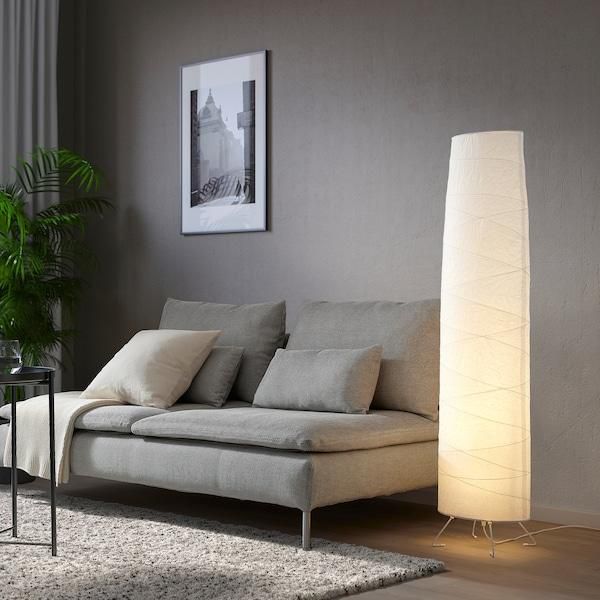 VICKLEBY Floor lamp, white/handmade, 136 cm - IKEA