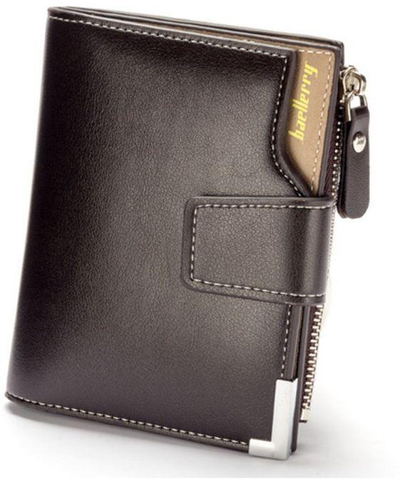 Baellerry Leather Multifunction Men Wallets Zipper Purse Casual Short Wallet