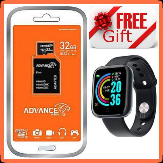 Advance Micro SD HC Memory Card- 32GB+ Y68 Smart Watch