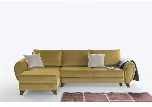 Corner Sofa Bed, 280 cm, Yellow - AD35