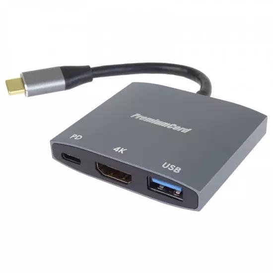 PremiumCord adapter USB-C to HDMI, USB 3.0 and PD | Gear-up.me