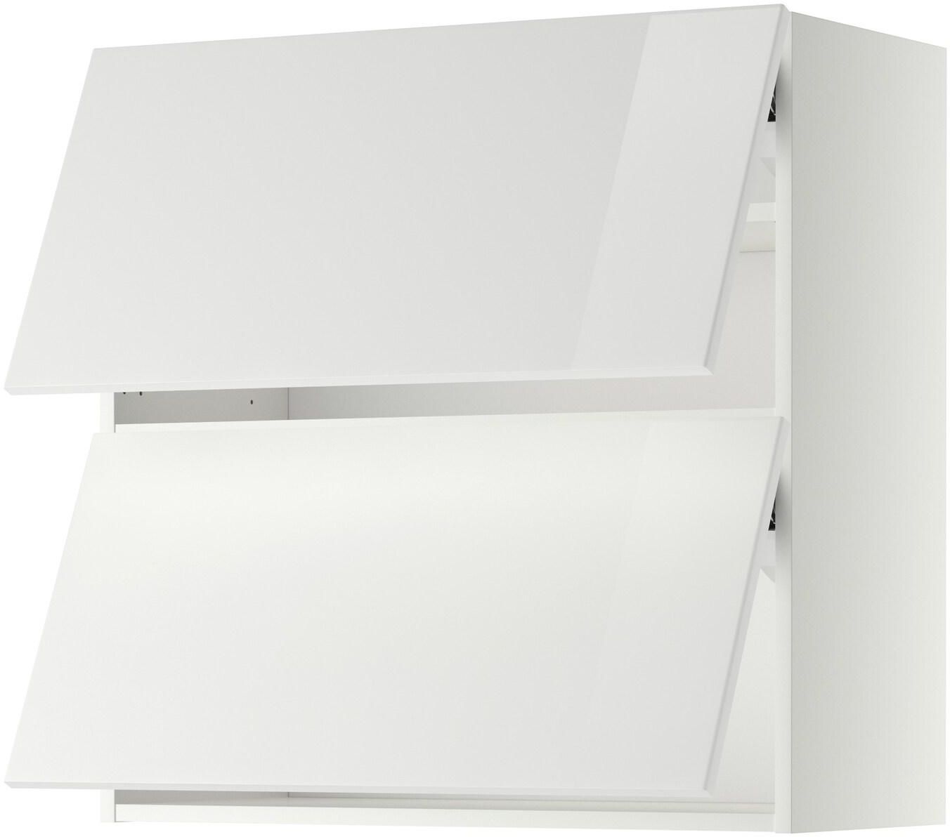METOD Wall cabinet horizontal w 2 doors - white/Ringhult white 80x80 cm