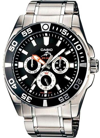 Casio Men's Black Dial Stainless Steel Band Watch - MDV-302D-1A
