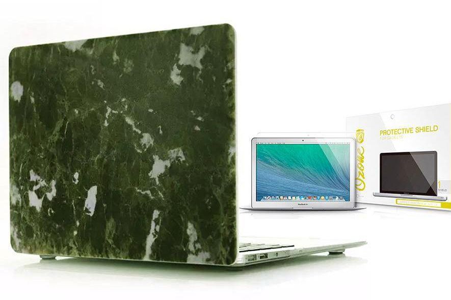 Hard plastic case & Ozone Screen Guard for Macbook 12 Retina - Marble 9