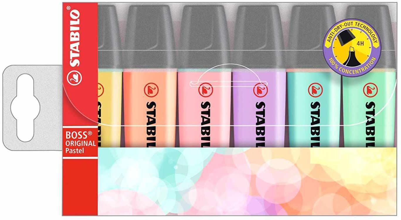 Stabilo Boss Original Pastel Highlighter Multicolour Pack of 6