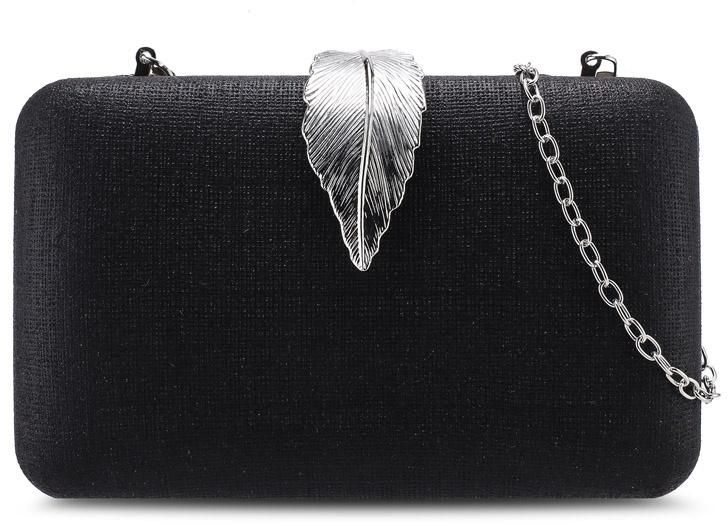 Medieval Leaf Clutch Bag (Black)