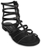 Fashion Sexy Hollow Out Side Zipper Ladies Flat Gladiator Sandals_BLACK