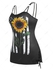 Plus Size & Curve Lace Up American Flag Sunflower Print Tank Top - M | Us 10