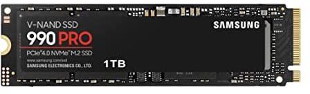 Samsung 990 PRO 1TB PCIe 4.0 (up to 7450 MB/s) NVMe M.2 (2280) Internal Solid State Drive (SSD) (MZ-V9P1T0BW)