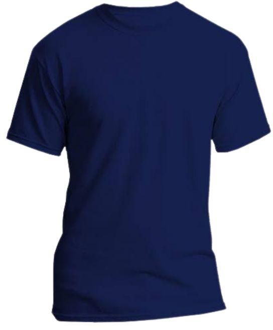 Fashion Men's Plain T-shirt - Navy Blue Cotton