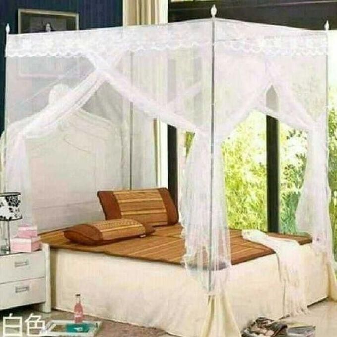 Awesum Collections Mosquito Net with Metallic Stand - 6X6 - White