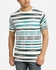 Andora Striped Wavy T-Shirt - Aqua Blue