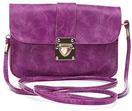 Fashion Multifunctional PU Leather Handbag 5inc - Purple