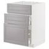 METOD / MAXIMERA خزانة قاعدة لموقد/شفاط مدمج مع درج, أبيض/Voxtorp شكل خشب الجوز, ‎60x60 سم‏ - IKEA