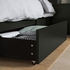 MALM هيكل سرير، عالي، مع صندوقي تخزين - أسود-بني/Leirsund ‎90x200 سم‏