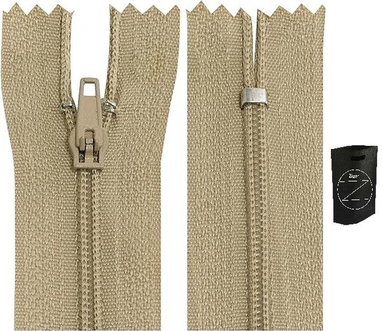 Set Of10spiral Zippers Separable18cm Nylon Self Locking Metal Slider Beige Colour+Zigor Special Bag