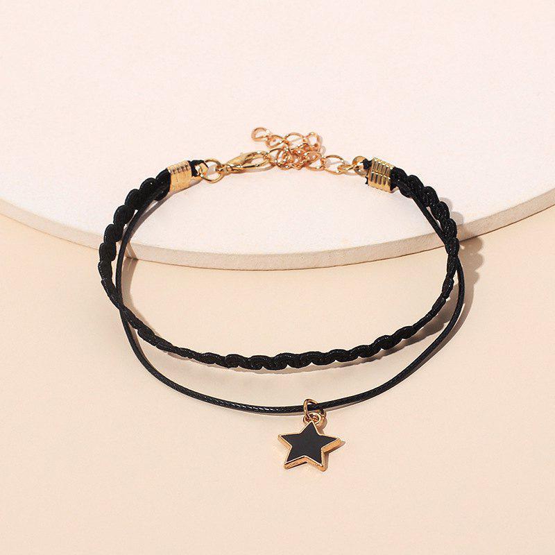 Star Layered Pendant Adjustable Strand Bracelet