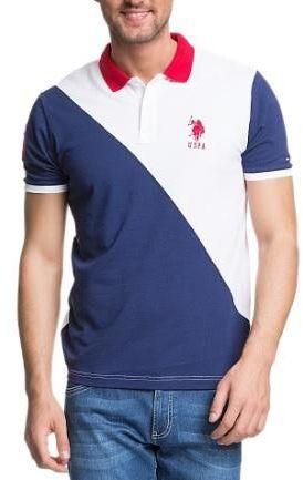 U S Polo Assn - Men Polo shirt - Navy/White - M