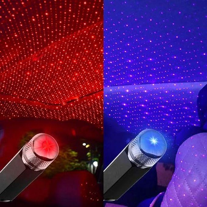 جهاز عرض ضوء ليلي بتصميم نجوم قابل للتعديل بمنفذ USB (لون احمر/ ازرق)