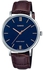 Casio Women's Leather Analog Wrist Watch LTP-VT01L-2BUDF - 33 mm - Brown