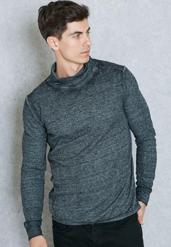 Funnel Neck Knit Sweater