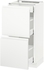METOD / MAXIMERA Base cab with 2 fronts/3 drawers, white, Voxtorp matt white white, 40x37 cm