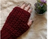 Handmade Crochet Fingerless Gloves - Burgundy Color