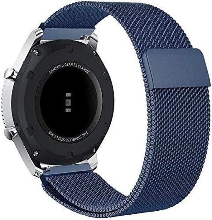 22mm Magnetic Band Compatible With Huawei Watch GT2 / GT2 PRO / GT Runner / GT3 / GT3 Pro / GT4 / GT4 Pro / GT1 Size 46mm Stainless Steel Watch Band By TenTech – Navy Blue
