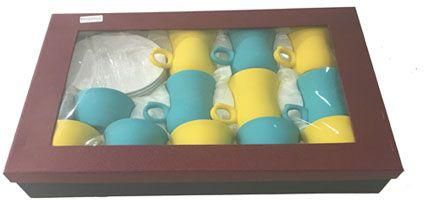 Tea and Coffee Cups Set ,  18 Pieces , Multi Color