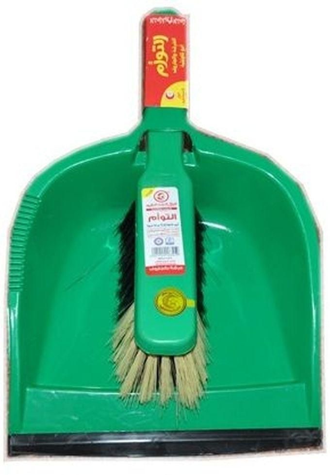 Helal & Golden Star 01 - 18345 Twins Dustpan With Rubber Lip And Brush - Green