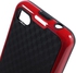 For BlackBerry A10 TPU & Plastic Hybrid Shell 3D Cube Pattern - Black / Red