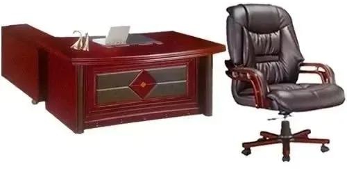Executive Office Table And Chair Set - 1.4m With Side Desk
