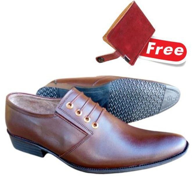 Fashion Elegant Slip-On Shoes In Brown Leather For Men.