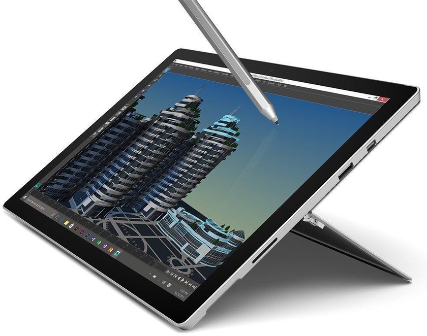 Microsoft Surface Pro 4 Tablet - Intel Core i5, 12.3 Inch, 128GB, 4GB, WiFi, Windows 10 Pro, Silver with Surface Pen
