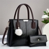24 7 FASHION Official Black 2 in 1 Ladies & Women PU leather Handbag Set & Purse
