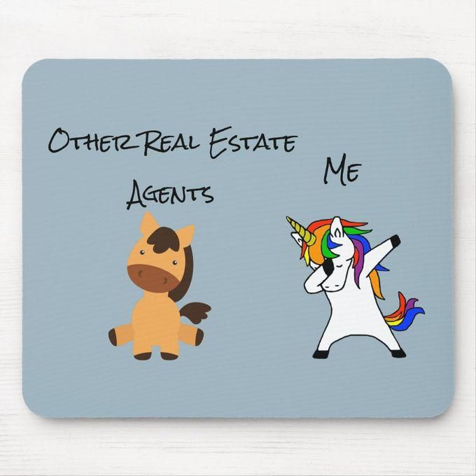 Real Estate Agent Gift Dabbing Unicorn Horse Mouse Pad