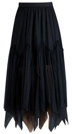 Fashion Regular Mesh Pleated Skirt Black