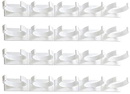 Clip N Store Spice Rack for Home Kitchen - 20 Jars, 4 Pieces (White)