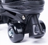 Power Superb Adjustable Roller Skate Shoes 2-Rows 4-Wheels, Black