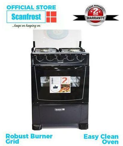 Scanfrost 4 Burners Standing Gas Cooker With Oven – CK5400I - Grey