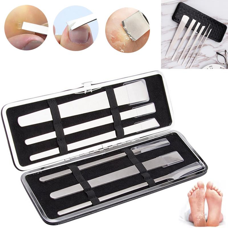 Gdeal 6pcs Pedicure Knife Tool Set Dry Dead Cuticle Remover Foot Nail Care Manicure (Silver)