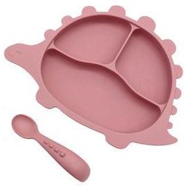 BPA-free Silicone Feeding Set, divided suction plate, spoon - 2 piece set