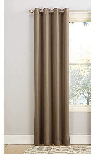 Cartela Thermal Insulated Blackout Room Darkening Grommet Curtains for Living Room/Bedroom (1 Panel) (Cafe, 132W x 214H cm)