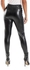 Kady Elastic Leather Plain Pants - Black