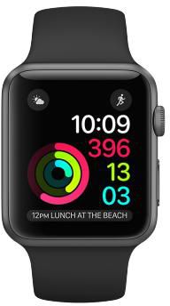 Apple Watch MP032 42mm Space Gray Aluminum Case with Black Sport Band