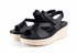 LARRIE Ladies Comfort Velcro Strap Sandals - Size 36 (Black)