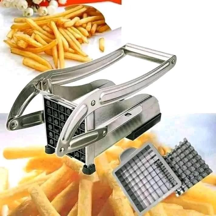 Generic Stainless Steel Potato Chips Cutter With 2 Blades ,Makes potatoes, vegetable and fruit sticks up to 2.5 in length Easy to clean, all parts removable Great  for home and res